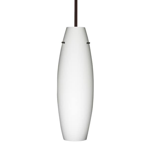Besa Lighting Suzi 18 Stem Pendant, Opal Matte, Bronze Finish, 1x11W LED 1TT-412707-LED-BR - main